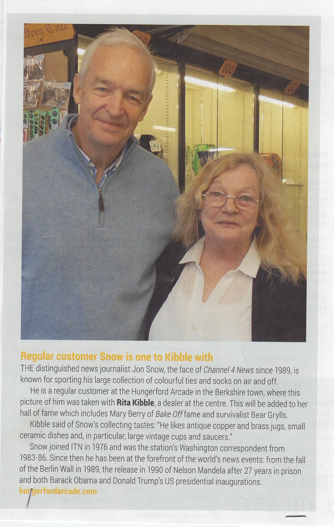 Jon Snow at Hungerford Arcade in Antiques Trade Gazette